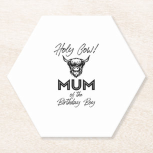 Dessous-de-verre En Papier Holly Cow Maman Du Boy Birthday Highland Cow 1st