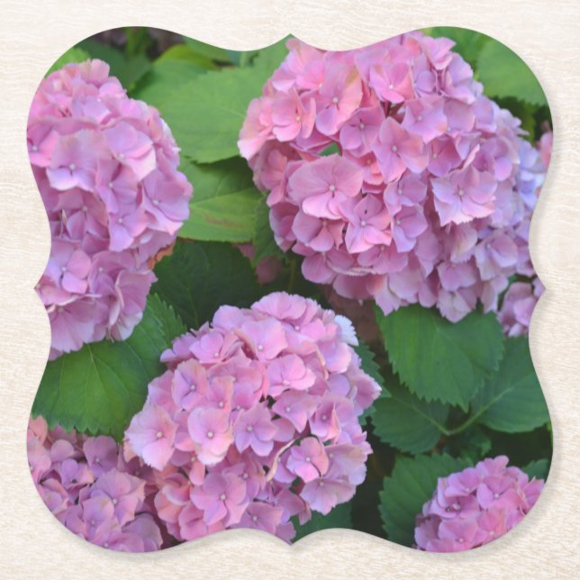 Dessous-de-verre En Papier Hortensia hydrangea Party rose (Devant)