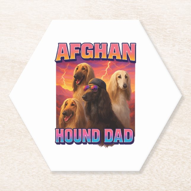 Dessous-de-verre En Papier Hound afghan (Devant)