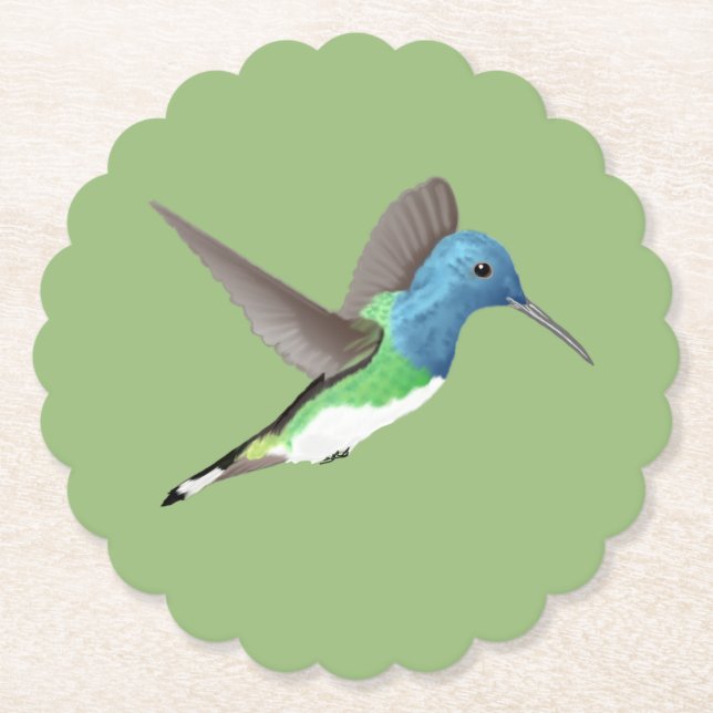 Dessous-de-verre En Papier Hovering Jacobin Hummingbird - transparent. (Devant)