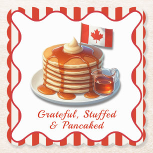 Dessous-de-verre En Papier Humour de Thanksgiving Canada   Crêpes d'érable et