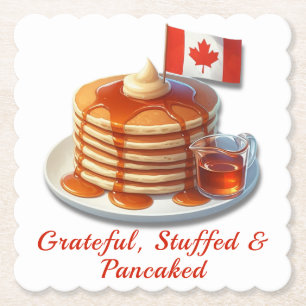 Dessous-de-verre En Papier Humour de Thanksgiving Canada   Crêpes d'érable et