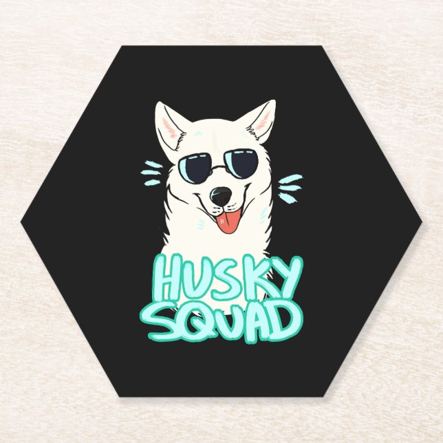 Dessous-de-verre En Papier Husky Squad (Devant)