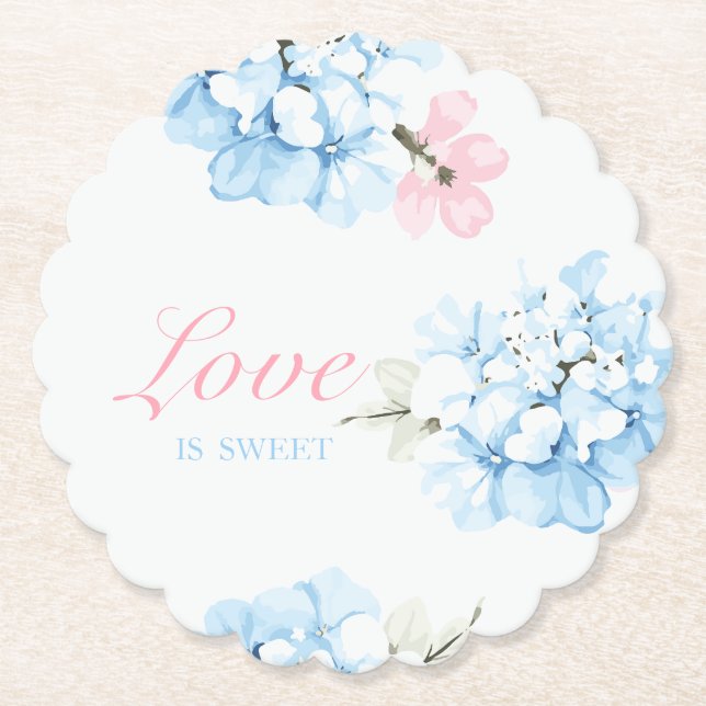 Dessous-de-verre En Papier Hydrangeas Pastel Bloom (Devant)