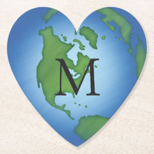 Dessous-de-verre En Papier I Love Planet Earth De l'environnement Awareness C
