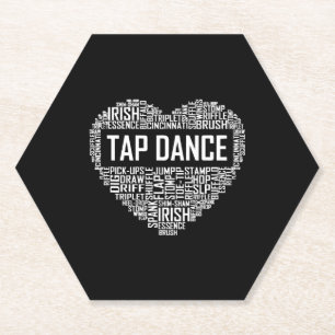 Dessous-de-verre En Papier I Love Tap Dance Amoureux des chiens Danser Cadeau