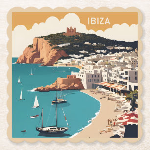 Dessous-de-verre En Papier Ibiza, Espagne Affiche de voyage