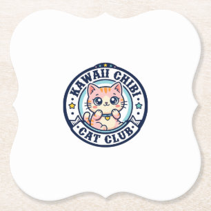Dessous-de-verre En Papier Idée de cadeau maman chat chibi kawaii - Kawaii Ch