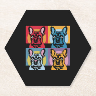 Dessous-de-verre En Papier Illustration de chien d'art pop coloré – Animal de