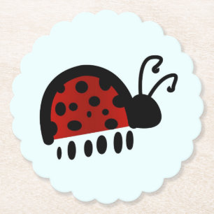Dessous-de-verre En Papier Illustration de coccinelle mignonne