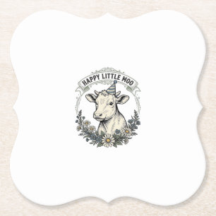 Dessous-de-verre En Papier Illustration de veau d'anniversaire Gravure vintag