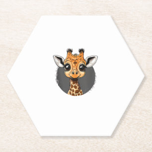 Dessous-de-verre En Papier Illustration d'une girafe adorable pour bébé