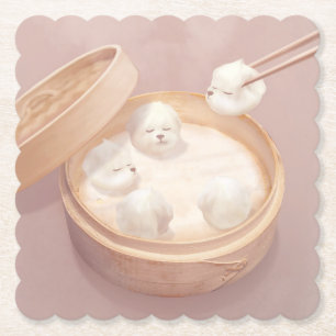 Dessous-de-verre En Papier Illustration Xiao Long Bao Cute