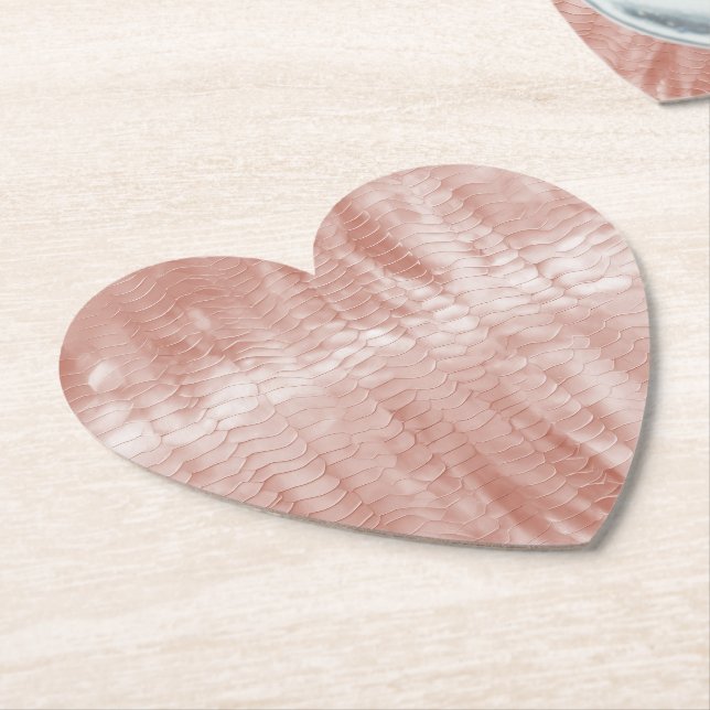 Dessous-de-verre En Papier Impression de serpent rose pâle (Incliné)