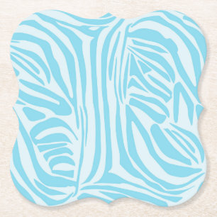 Dessous-de-verre En Papier Impression Zèbre Bleu Blanc Gras