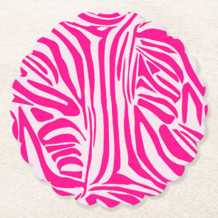 Dessous-de-verre En Papier Impression zèbre rose