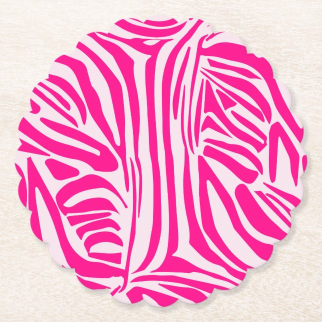 Dessous-de-verre En Papier Impression zèbre rose (Devant)