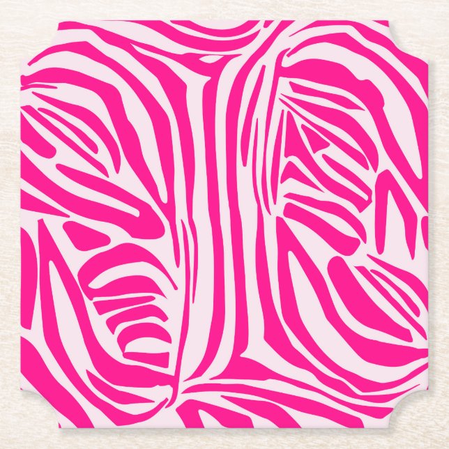 Dessous-de-verre En Papier Impression zèbre rose (Devant)