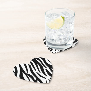 Dessous-de-verre En Papier imprimé zèbre noir blanc