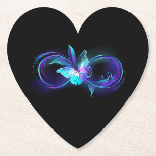 Dessous-de-verre En Papier Infinité brillante avec papillon magique