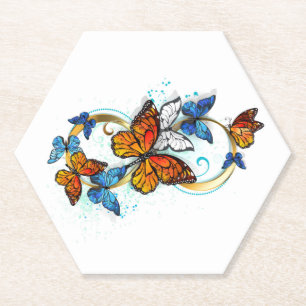 Dessous-de-verre En Papier Infinité de papillons monarques