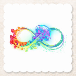 Dessous-de-verre En Papier Infinity avec Rainbow Jellyfish