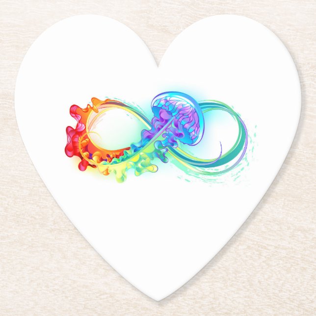 Dessous-de-verre En Papier Infinity avec Rainbow Jellyfish (Devant)