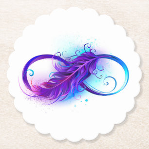 Dessous-de-verre En Papier Infinity with purple feather