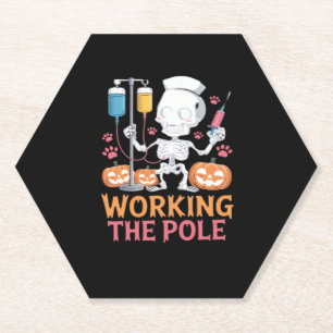 Dessous-de-verre En Papier Infirmière d'Halloween Squelette drôle Plaisanteri