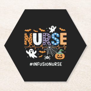 Dessous-de-verre En Papier Infirmière Infusion Infirmière Stethoscope Hallowe