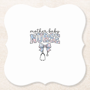 Dessous-de-verre En Papier Infirmière Mère Bébé Chemise à nœud floral Design_