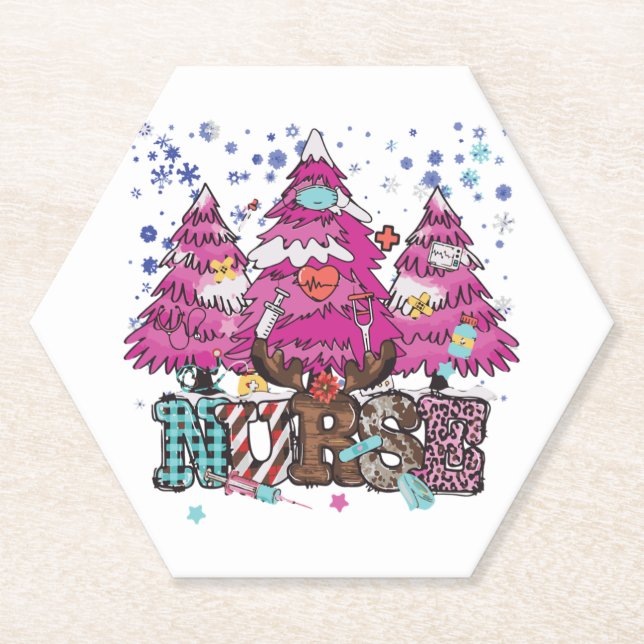 Dessous-de-verre En Papier Infirmière Noël 4 (Devant)
