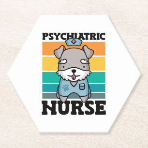 Dessous-de-verre En Papier Infirmière psychiatrique Amoureux des chiens Journ