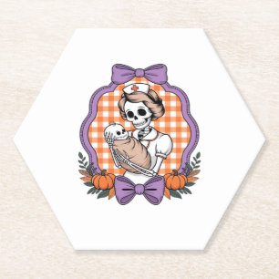 Dessous-de-verre En Papier Infirmière squelette vintage et bébé � Cute Hallow