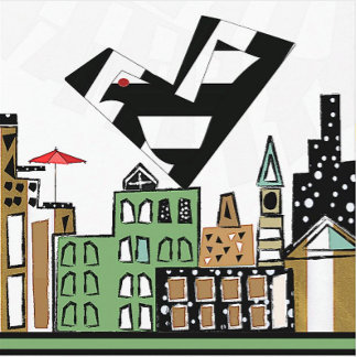 DESSOUS-DE-VERRE EN PAPIER INSÉPARABLE DANS LA VILLE