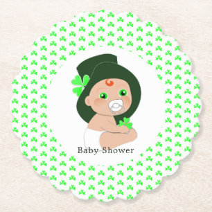 Dessous-de-verre En Papier Irish Baby Leprechaun Lucky Shamrock Baby shower