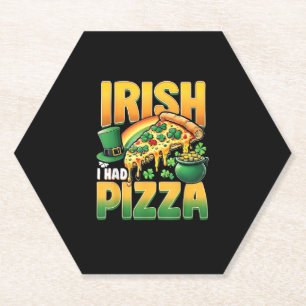 Dessous-de-verre En Papier Irlandais J'Avais Pizza Funny St Patrick's Day Lov