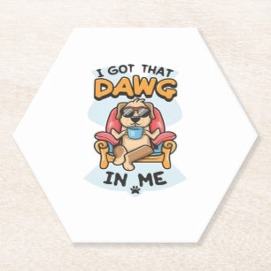 Dessous-de-verre En Papier J'Ai Ce Chien En Moi, T-shirt Classique (6)