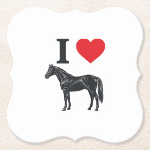 Dessous-de-verre En Papier J'aime les chevaux Vintage gravure conception de t