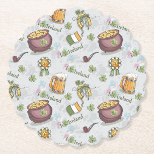 Dessous-de-verre En Papier J'aime l'Irlande St Patrick's Day 