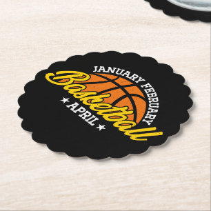Dessous-de-verre En Papier Janvier Février Basketball Avril Joueur Cool