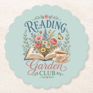 Dessous-de-verre En Papier Jardin de lecture Cottagecore Floral Club