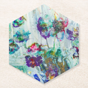 Dessous-de-verre En Papier Jardin des colibris Peinture abstraite