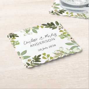Dessous-de-verre En Papier Jardin Foliage Verdure couronne Papier de fête de 