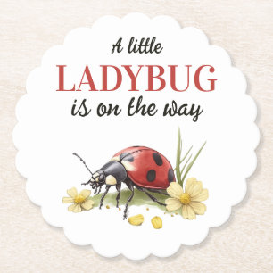 Dessous-de-verre En Papier Jardin Rustique Daisy Little Ladybug Baby Shower