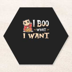 Dessous-de-verre En Papier Je Boo Ce Que Je Veux Chat Drôle Halloween