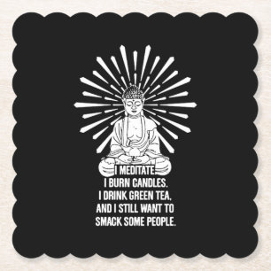 Dessous-de-verre En Papier Je Médite Je Brûle Des Bougies. Je Bois Du Thé 