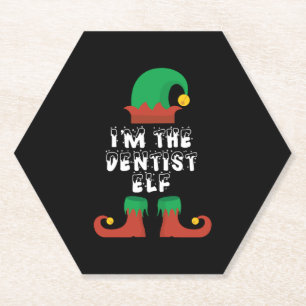 Dessous-de-verre En Papier Je suis le Dentist Elf conception cadeau de Noël p