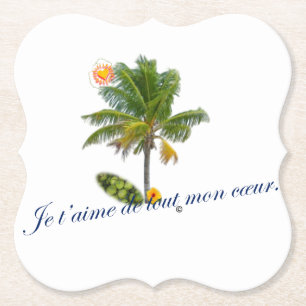 Dessous-de-verre En Papier Je t'aime de tout mon cœur 