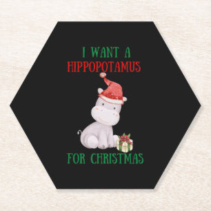 Dessous-de-verre En Papier Je Veux Un Hippopotame Pour Noël